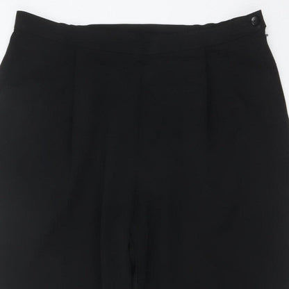Marks and Spencer Women Black UK 16 Tapered Tailored Dress Trousers