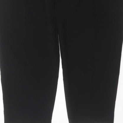 Marks and Spencer Women Black UK 16 Tapered Tailored Dress Trousers