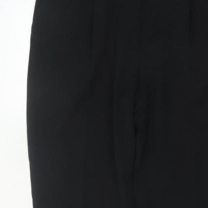 Marks and Spencer Women Black UK 16 Tapered Tailored Dress Trousers