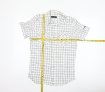 Bench Men’s White Check Short Sleeve Button-Up Shirt Size S Casual