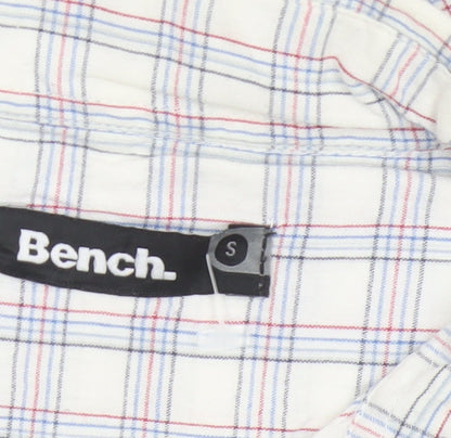 Bench Men’s White Check Short Sleeve Button-Up Shirt Size S Casual