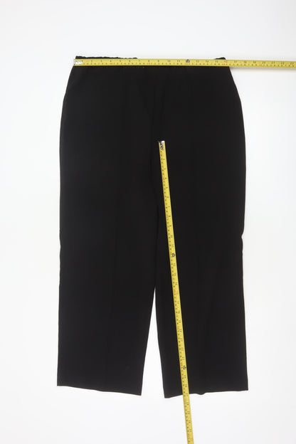 Isle Women’s Black Size 14 Straight Leg Elastic Waist Trousers