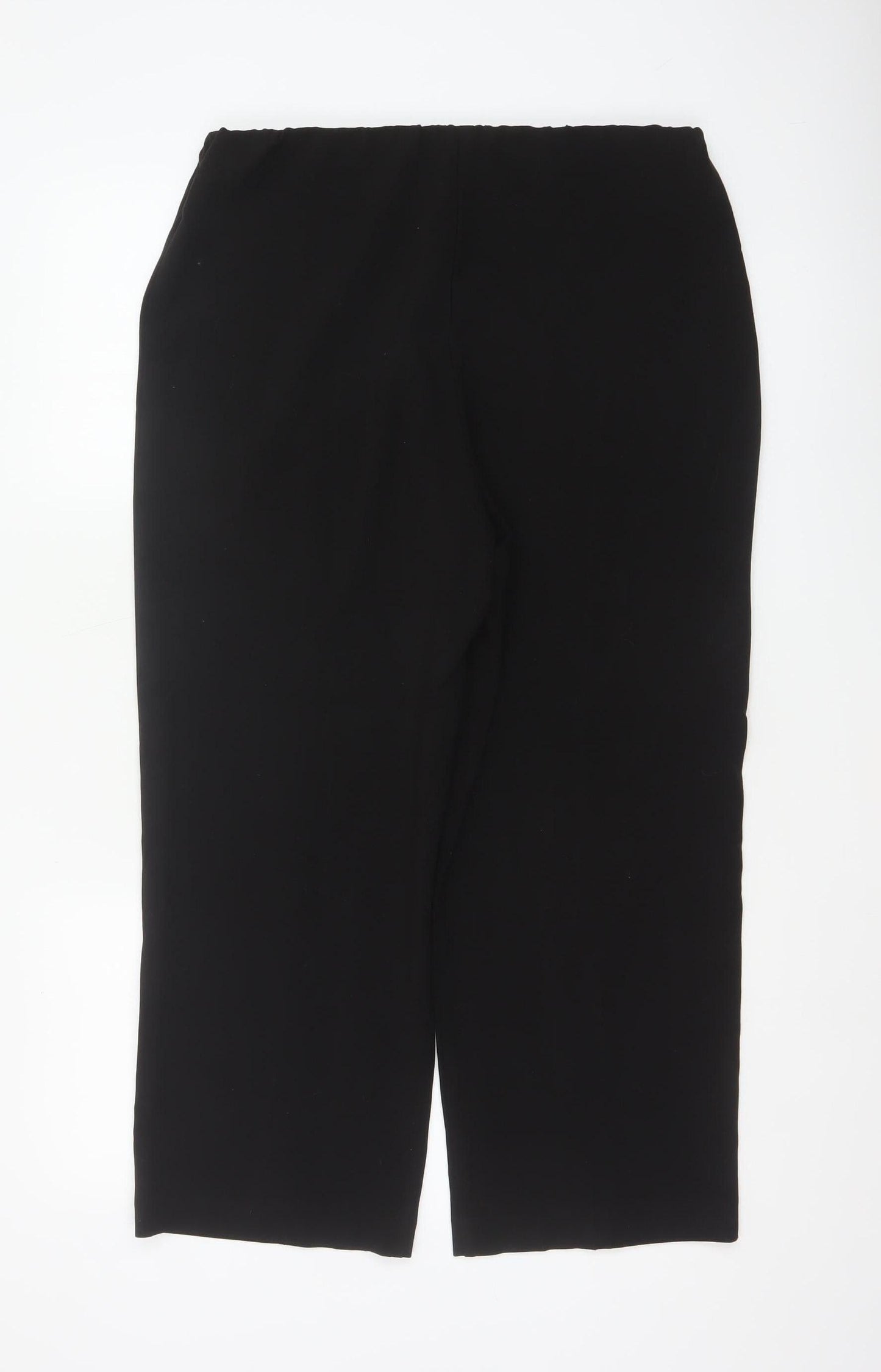 Isle Women’s Black Size 14 Straight Leg Elastic Waist Trousers