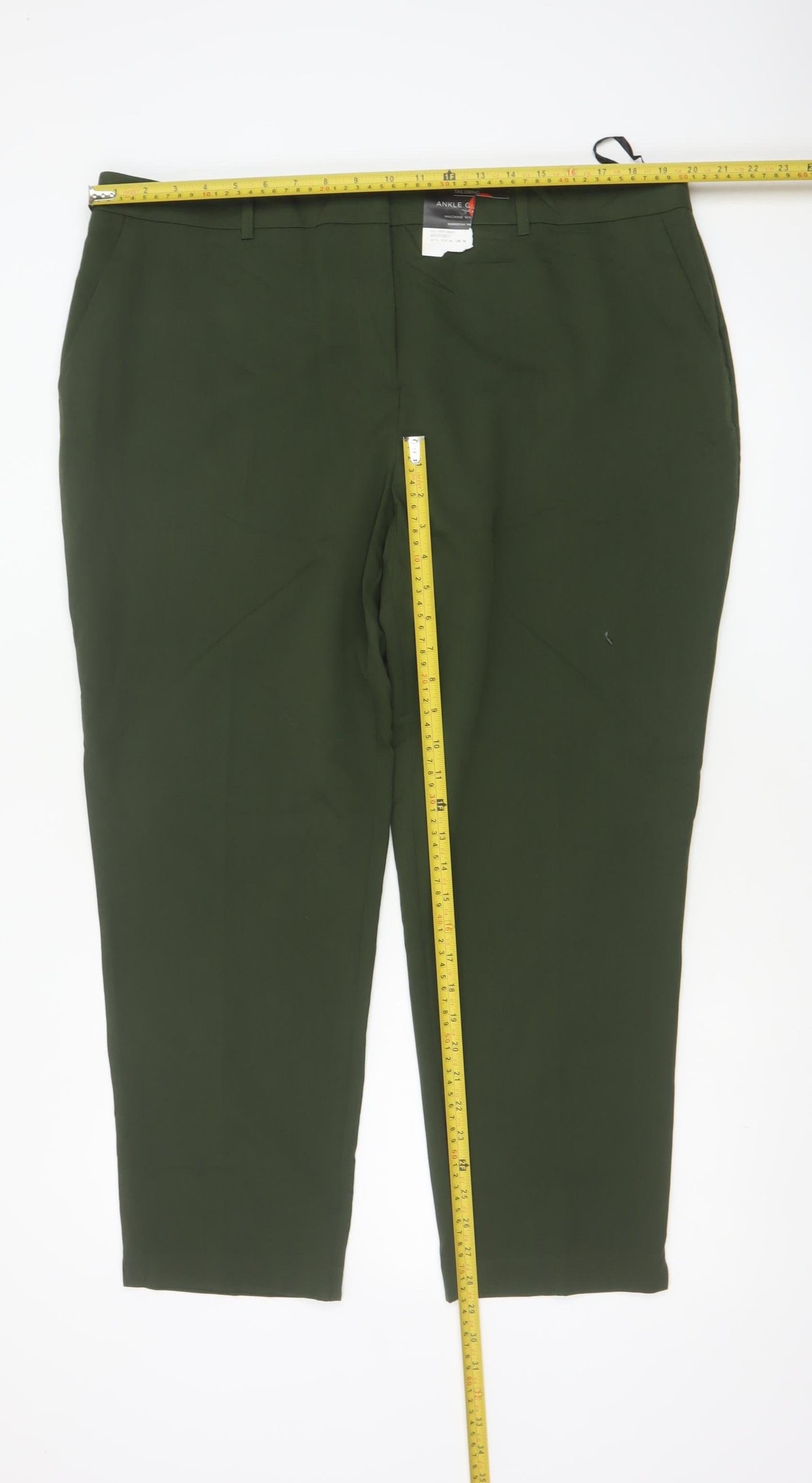 Dorothy Perkins Women Green UK 10 Tailored Ankle Tapered Trousers