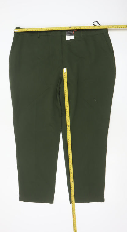 Dorothy Perkins Women Green UK 10 Tailored Ankle Tapered Trousers