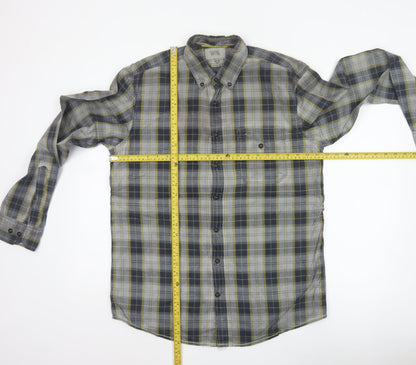 Camel Active Men's Multicoloured M Regular Fit Plaid Button-Down Shirt