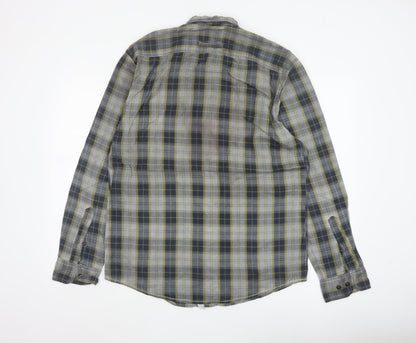 Camel Active Men's Multicoloured M Regular Fit Plaid Button-Down Shirt