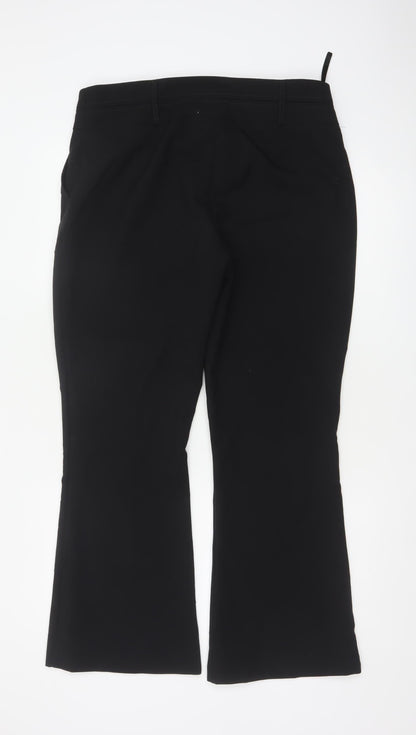 Peacocks Women's Black Size 14 Flared Smart Dress Trousers