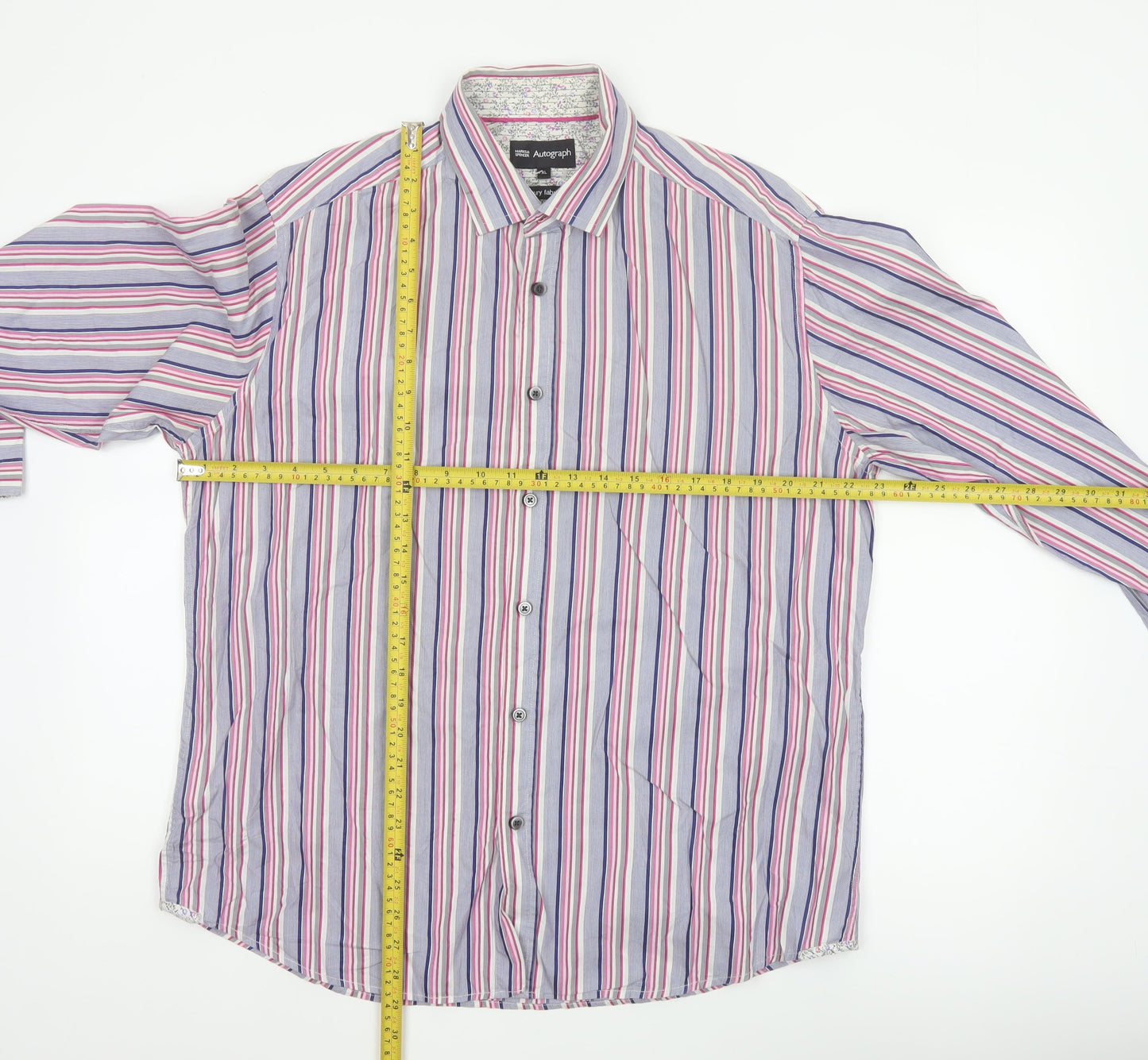 Marks & Spencer Autograph Men’s XL Multicolour Striped Cotton Shirt