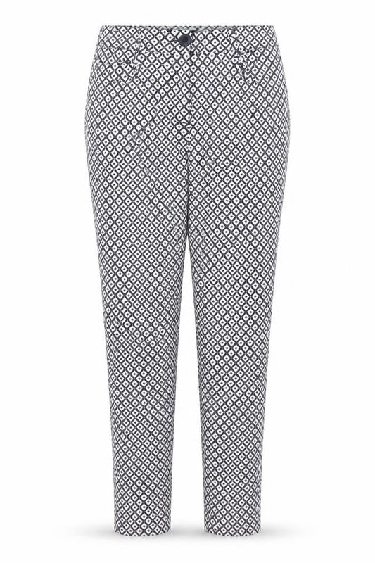 Dorothy Perkins Women Blue Geometric UK 8 Skinny Stretch Trousers