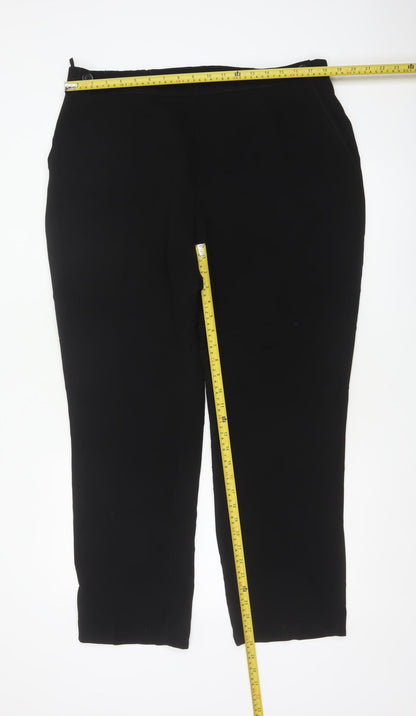 Marks & Spencer Women Black Size 18 Tailored Straight Dress Trousers
