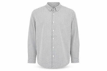 Red Herring Men’s Grey White Striped Cotton Button-Up Shirt XL
