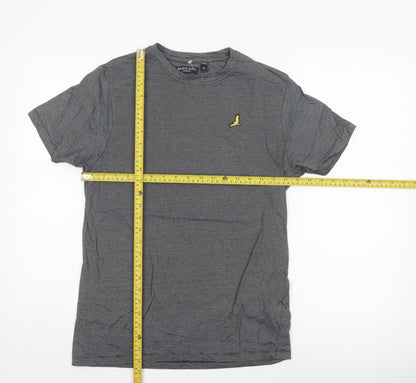 Brave Soul Men's Black Striped Bird Logo Crew Neck T-Shirt Size S