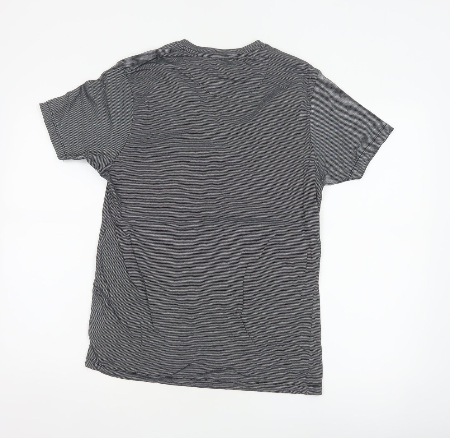 Brave Soul Men's Black Striped Bird Logo Crew Neck T-Shirt Size S