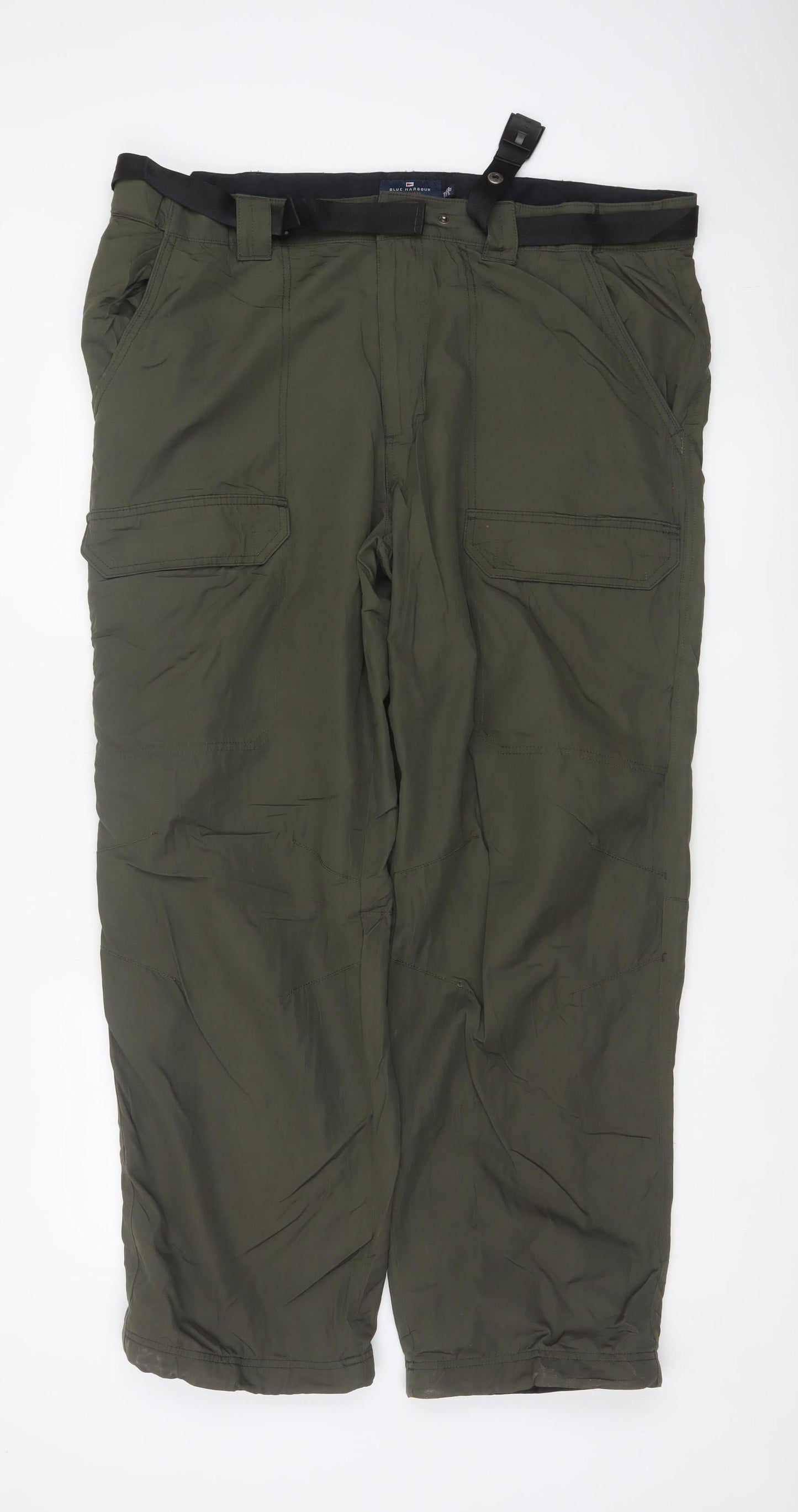 Marks & Spencer Men Green 40W 31L Thermal Stormwear Cargo Trousers
