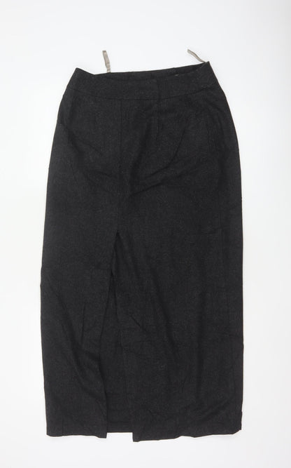 Canda C&A Women's Black UK 12 Wool Blend Long Pencil Skirt Lined
