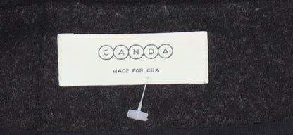 Canda C&A Women's Black UK 12 Wool Blend Long Pencil Skirt Lined