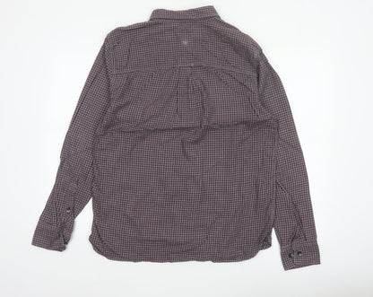 Fat Face Men’s Purple Check Cotton Button-Down Shirt Size M