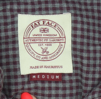 Fat Face Men’s Purple Check Cotton Button-Down Shirt Size M