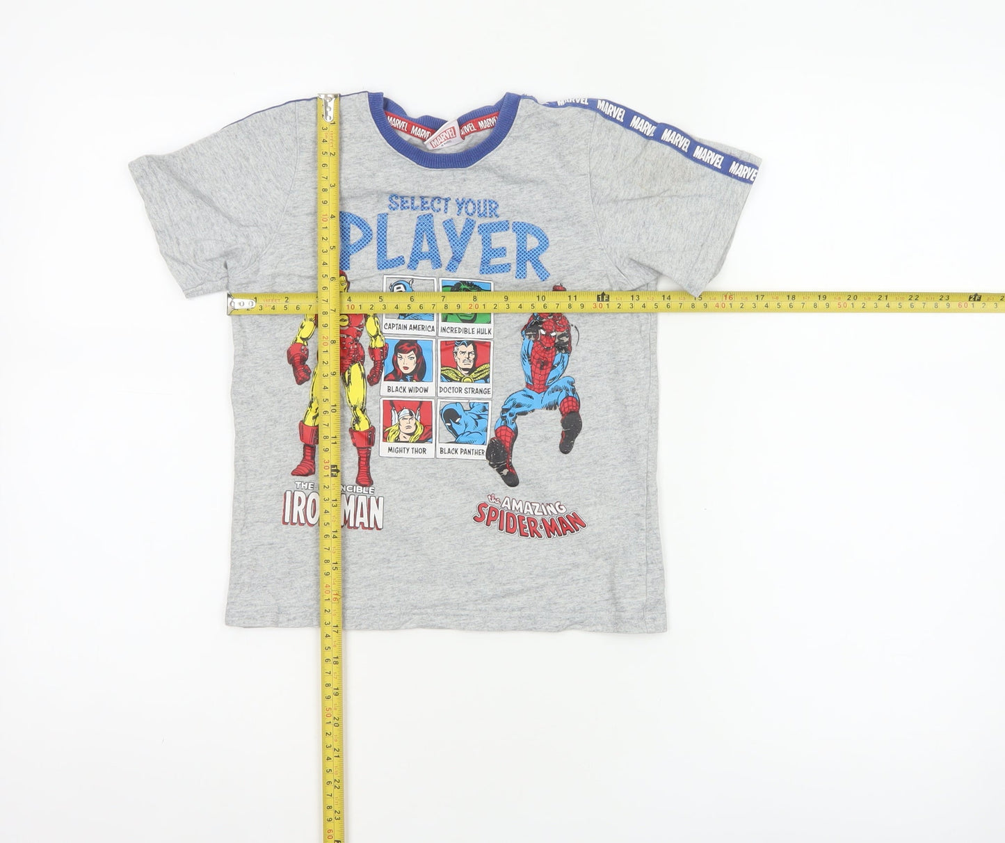 Marvel Boys Grey 7-8 Years Iron Man Spider-Man Graphic T-Shirt
