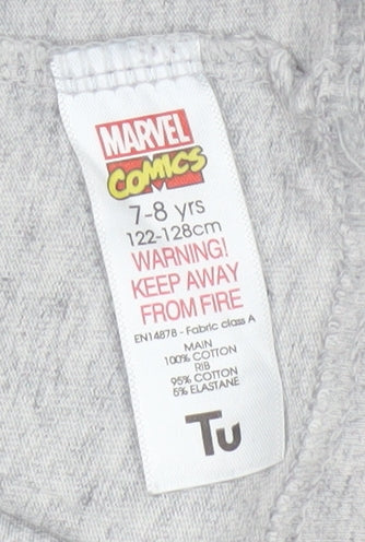 Marvel Boys Grey 7-8 Years Iron Man Spider-Man Graphic T-Shirt