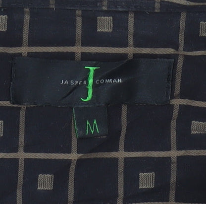 Jasper Conran Men’s Black Geometric Cotton Long Sleeve Shirt M