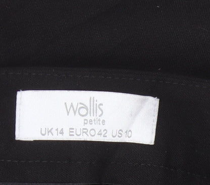 Wallis Women’s Black UK 14 Petite Tapered Smart Trousers Zip Pockets