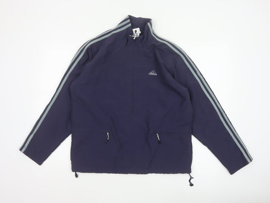 Additional front view of adidas Women’s Blue, size UK 14, Full Zip Windbreaker Jacket