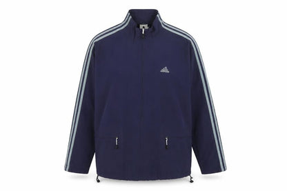 Front view of adidas Women’s Blue, size UK 14, Full Zip Windbreaker Jacket