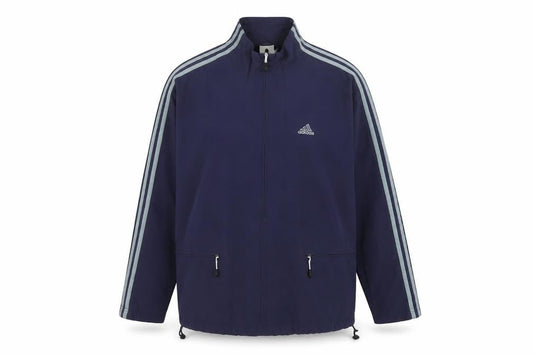 Front view of adidas Women’s Blue, size UK 14, Full Zip Windbreaker Jacket