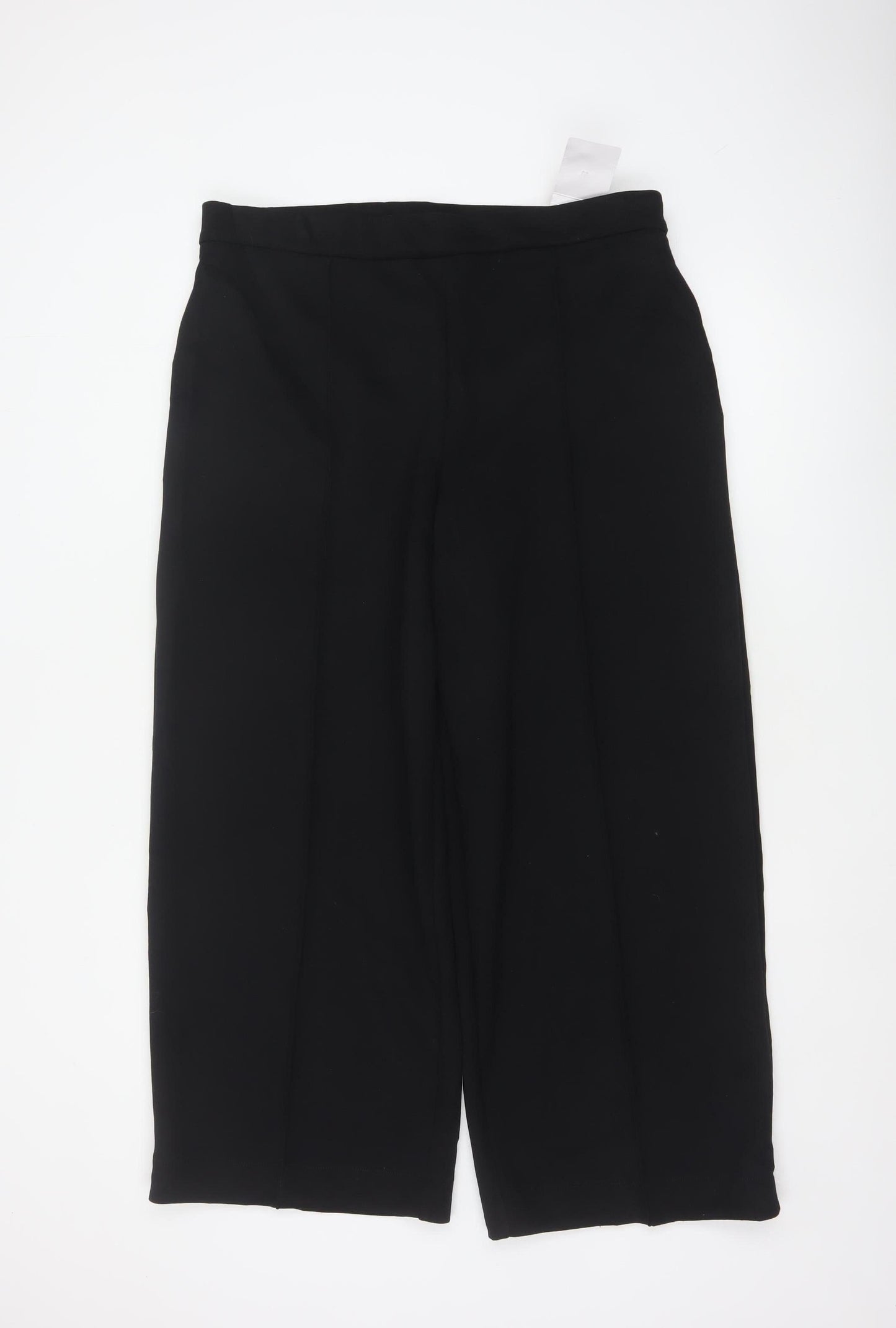 M&S Women’s Black Size 18 Short Wide-Leg High Rise Trousers