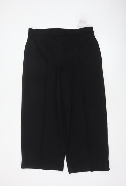 M&S Women’s Black Size 18 Short Wide-Leg High Rise Trousers
