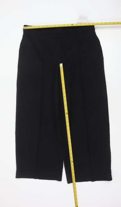 M&S Women’s Black Size 18 Short Wide-Leg High Rise Trousers