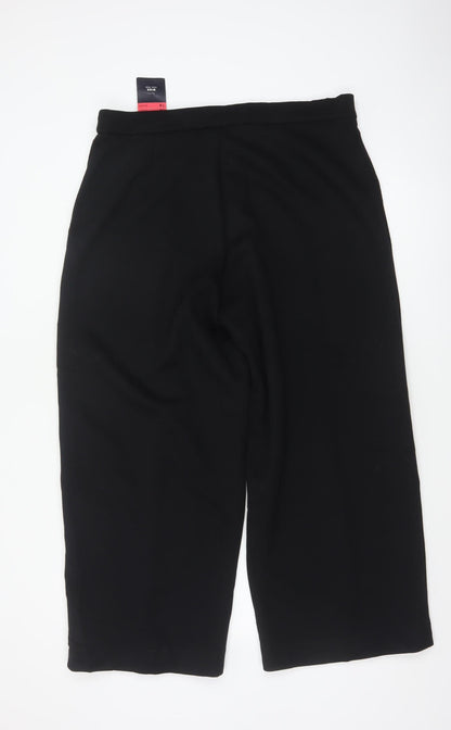 M&S Women’s Black Size 18 Short Wide-Leg High Rise Trousers