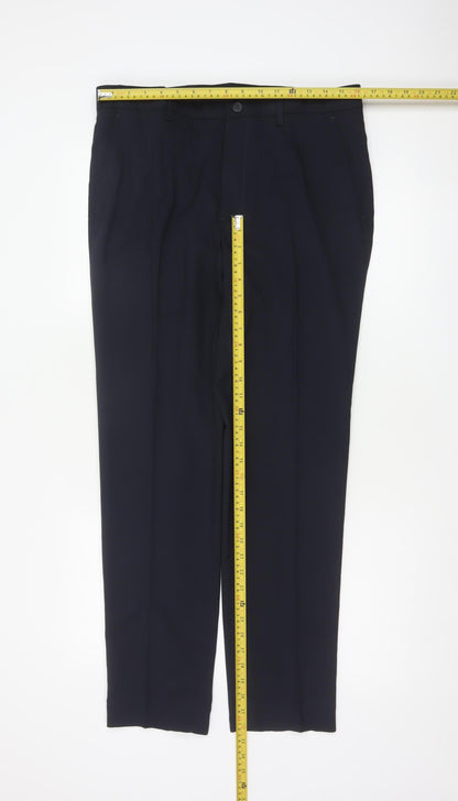 Marks and Spencer Men Navy 34in Skinny Dress Trousers Smart Work 31in