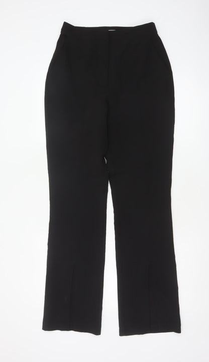 NA-KD Women Black UK 8 High Rise Flared Tailored Trousers