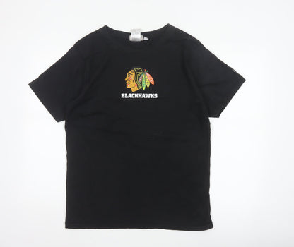Reebok Hockey Teens Black XL Chicago Blackhawks Graphic T-Shirt