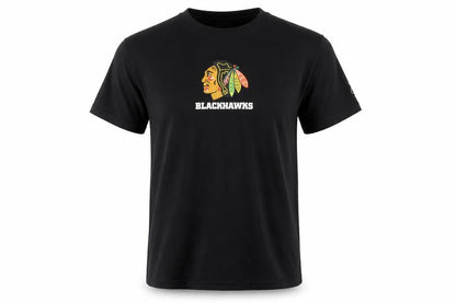 Front view of Reebok Hockey Teens Black XL Chicago Blackhawks Graphic T-Shirt