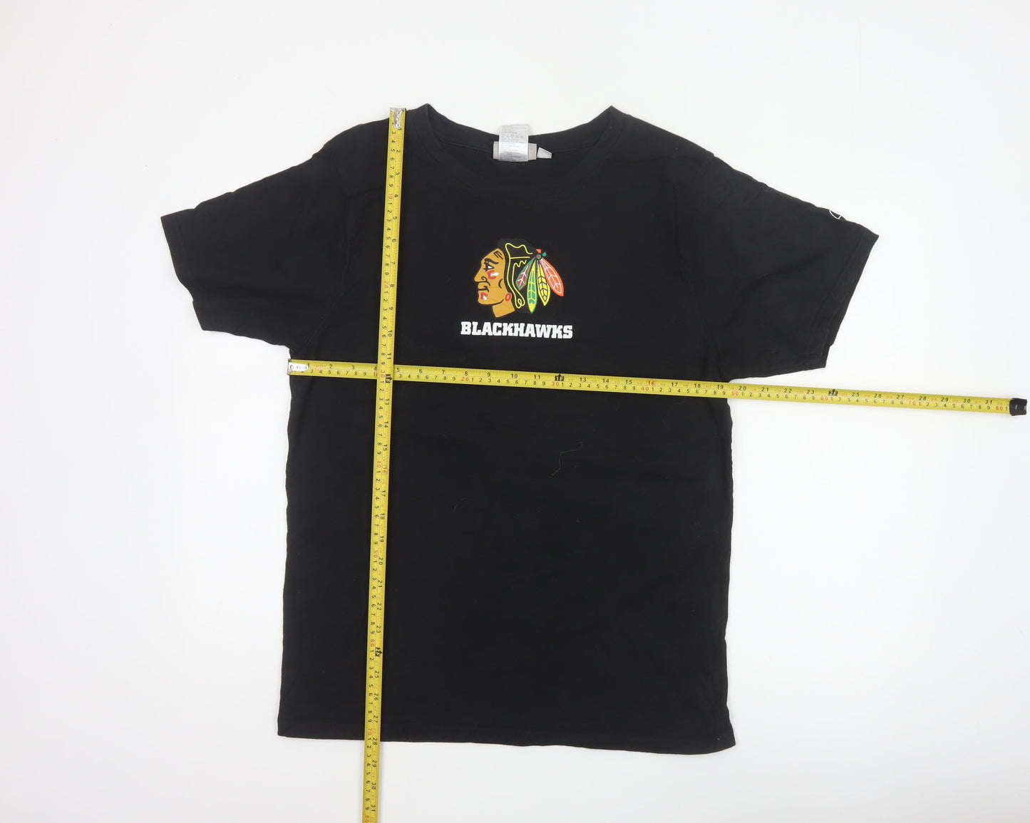 Reebok Hockey Teens Black XL Chicago Blackhawks Graphic T-Shirt