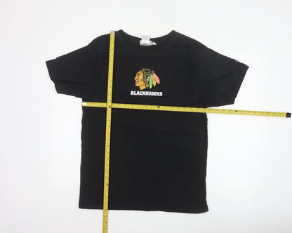 Reebok Hockey Teens Black XL Chicago Blackhawks Graphic T-Shirt