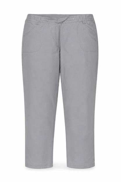 Cotton Traders Women Grey Size 20 Cotton Tapered Trousers Pockets