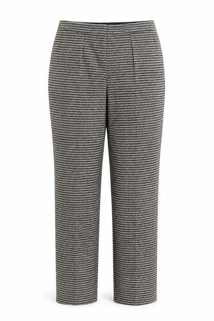 Marks & Spencer Women Brown Houndstooth UK 12 Regular Straight Trousers