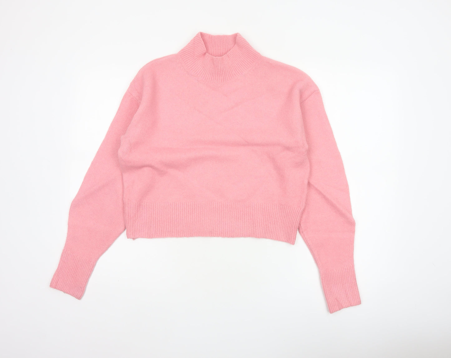 & Other Stories Women's Pink XS High Neck Knit Jumper