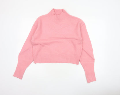 & Other Stories Women's Pink XS High Neck Knit Jumper