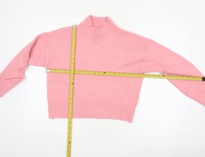& Other Stories Women's Pink XS High Neck Knit Jumper