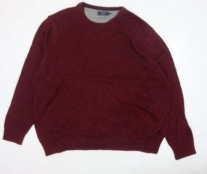 Maine New England Classics Men Red XXL Cotton Crew Neck Pullover Jumper