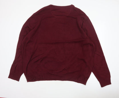 Maine New England Classics Men Red XXL Cotton Crew Neck Pullover Jumper