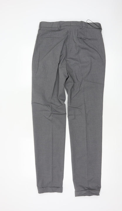 Marks & Spencer Men's Grey 30 Slim Pinstripe Dress Trousers 33L