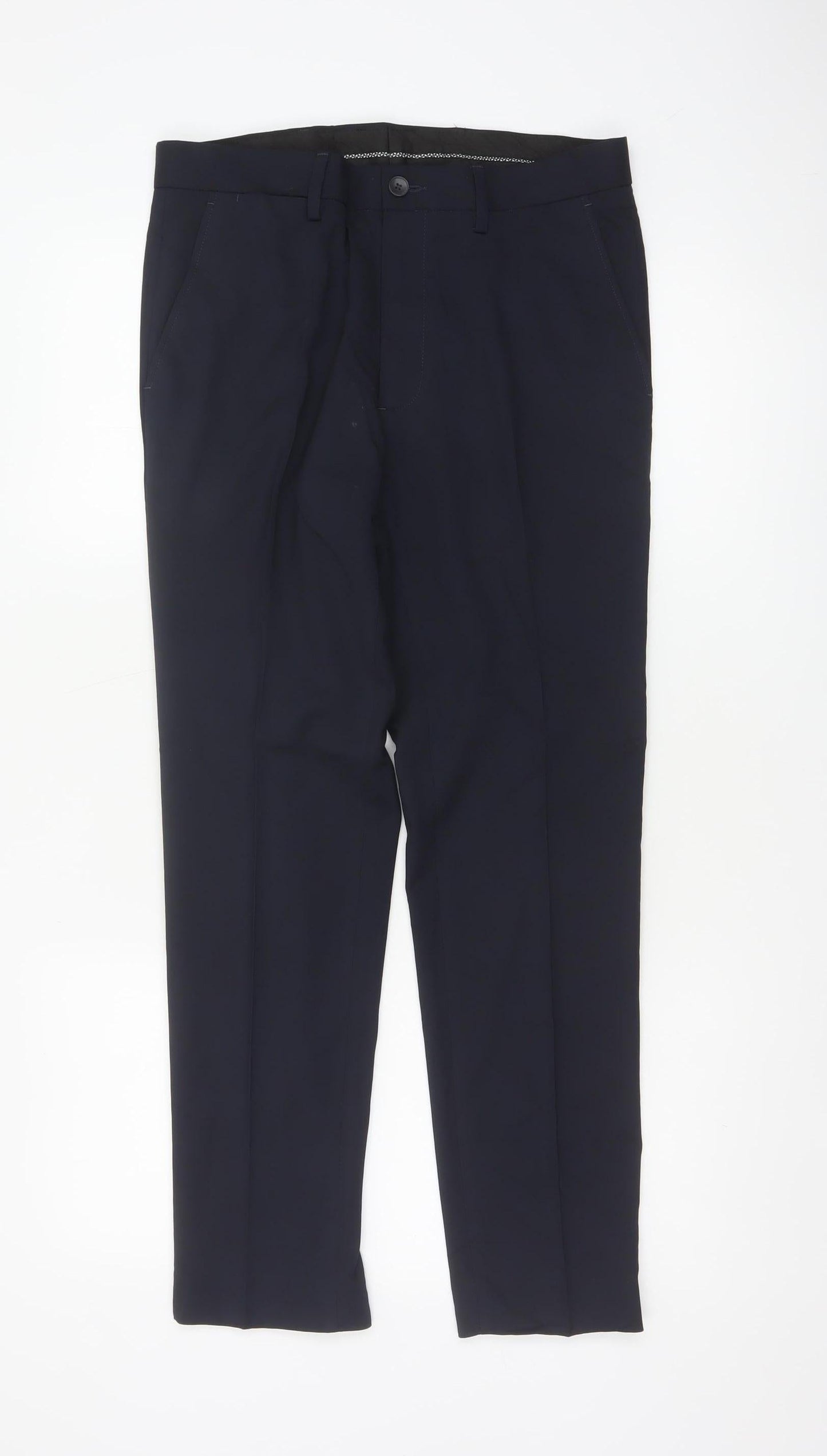 Marks and Spencer Men Blue 30/29 Skinny Smart Dress Trousers