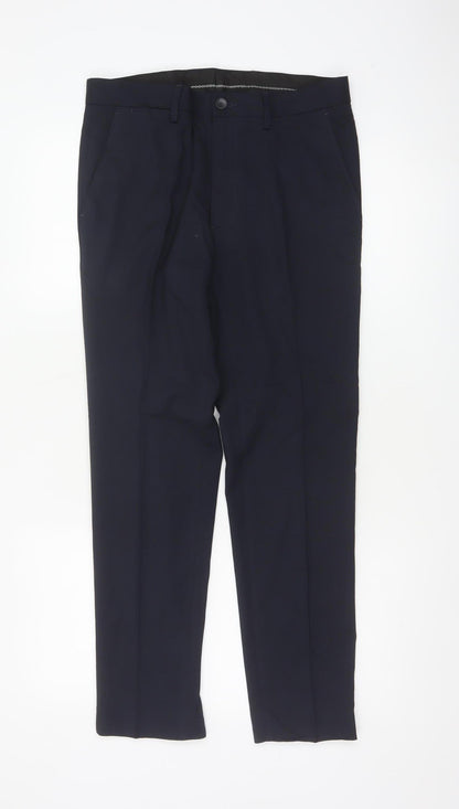 Marks and Spencer Men Blue 30/29 Skinny Smart Dress Trousers